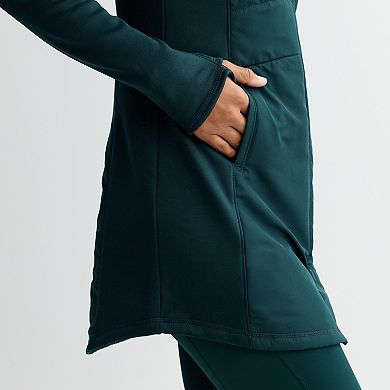 Women's Tek Gear® Hooded Mixed Media Long Jacket
