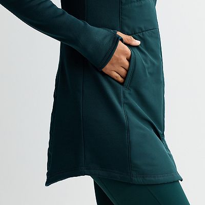 Women's Tek Gear® Hooded Mixed Media Long Jacket
