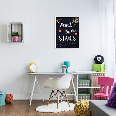 Stupell Home Decor Reach The Stars Motivational Phrase Framed Wall Art