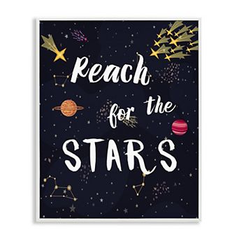 Stupell Home Decor Reach The Stars Motivational Phrase Framed Wall Art