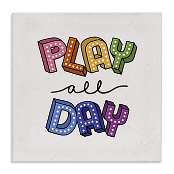 Stupell Home Decor Play All Day Funk Kids Canvas Wall Art