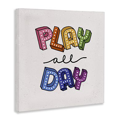 Stupell Home Decor Play All Day Funk Kids Canvas Wall Art