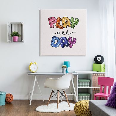 Stupell Home Decor Play All Day Funk Kids Canvas Wall Art