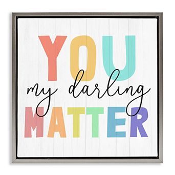Stupell Home Decor You Darling Matter Framed Canvas Wall Art