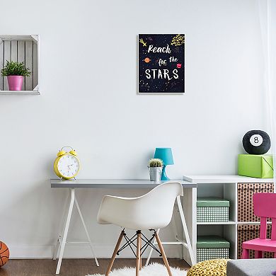 Stupell Home Decor Reach The Stars Motivational Phrase Plaque Wall Art