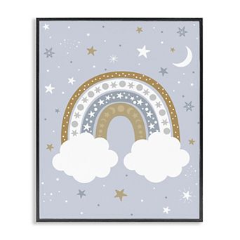 Stupell Home Decor Outer Space Rainbow Cloudy Framed Wall Art