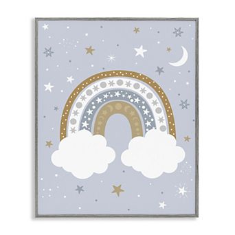 Stupell Home Decor Outer Space Rainbow Cloudy Framed Wall Art
