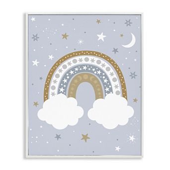 Stupell Home Decor Outer Space Rainbow Cloudy Framed Wall Art