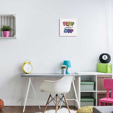 Stupell Home Decor Play All Day Funk Kids Plaque Wall Art