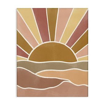 Stupell Home Decor Boho Geometric Landscape Canvas Wall Art