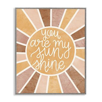 Stupell Home Decor Boho Summer Sunshine Geometric Pattern Framed Canvas Wall Art