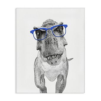Stupell Home Decor T-Rex Dinosaur with Glasses Canvas Wall Art
