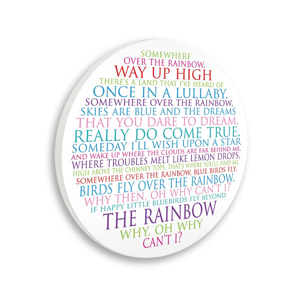 Stupell Home Decor Rainbow Typography Circle Wood Wall Art