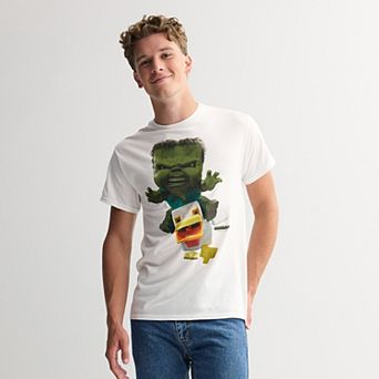 Men's Minecraft Movie Zombie Chicken Jockey Attack Graphic Tee