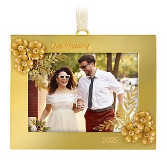 Hallmark Keepsake Christmas Ornament Our Wedding 2025 Photo Frame Metal