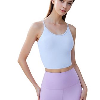 Women's Crisscross Strappy Sports Bra with Lace-Up Detail
