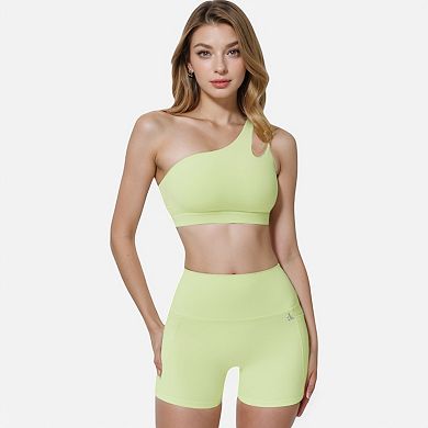 Women's One Shoulder Cutout Sports Bra