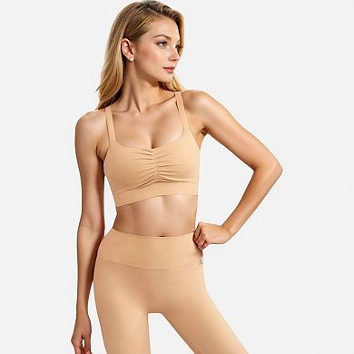 Women's Strappy Back Sports Bra with Crisscross Design