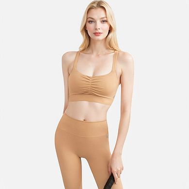 Women's Strappy Back Sports Bra with Crisscross Design