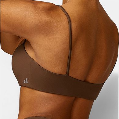Women's Asymmetrical Neck Sports Bra with Thin Straps