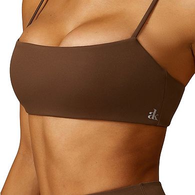 Women's Asymmetrical Neck Sports Bra with Thin Straps