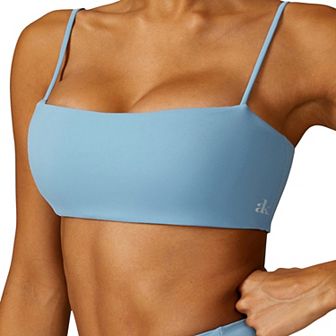 Women's Asymmetrical Neck Sports Bra with Thin Straps