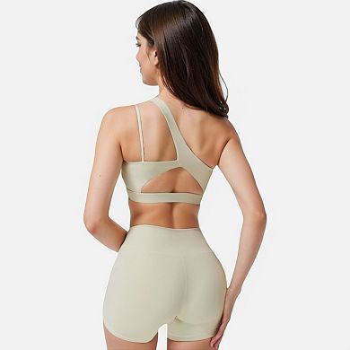 Women's One Shoulder Cutout Sports Bra
