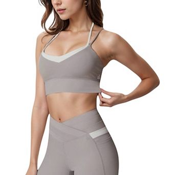 Women's Dual Strap Sports Bra with V-Neck Design