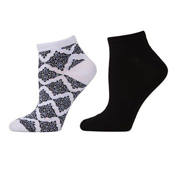Natori Bohemian Florals Shorties Socks 2-pack