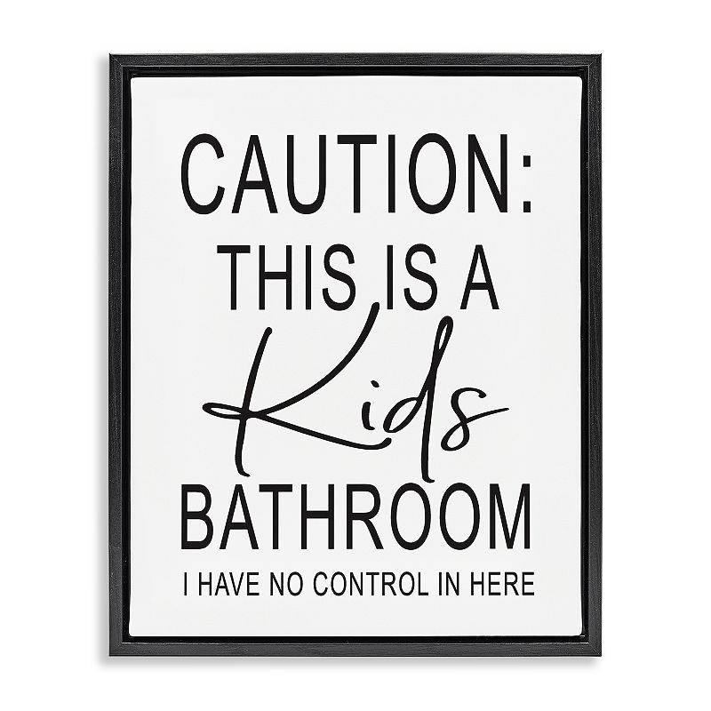 UPC 196216940732 product image for Stupell Home Decor Kids Bathroom No Control Wall Sign, Black | upcitemdb.com