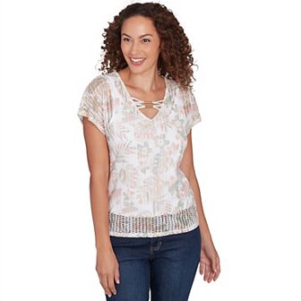 Hearts of Palm Women's Spring Forward Textured Print Top