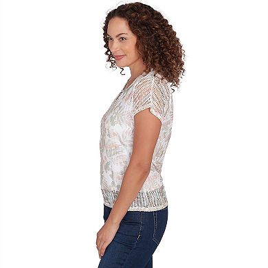 Hearts of Palm Women's Spring Forward Textured Print Top