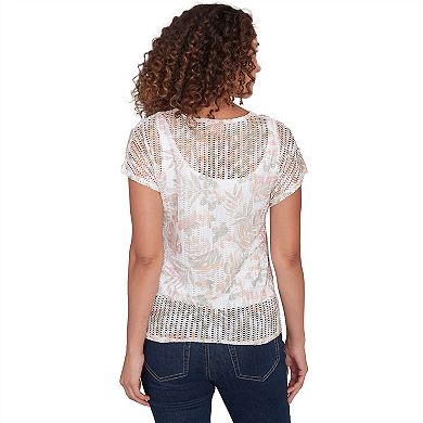 Hearts of Palm Women's Spring Forward Textured Print Top