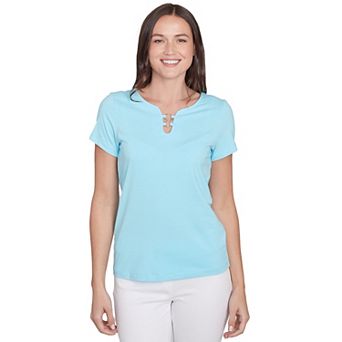 Hearts of Palm Women's It's A Spring Thing Short Sleeve Solid Top