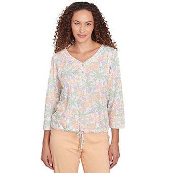 Hearts of Palm Women's Peachy Keen 3-qt Sleeve Drawstring Top