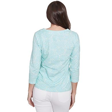 Hearts of Palm Women's It's A Spring Thing 3 Qtr Sleeve Embellished Top