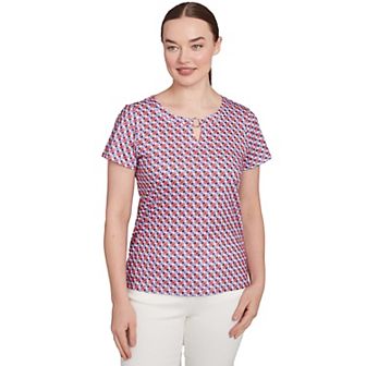 Hearts of Palm Women's Anchors Away Short Sleeve Print Top