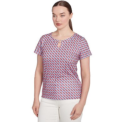 Hearts of Palm Women's Anchors Away Short Sleeve Print Top