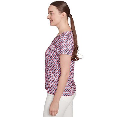 Hearts of Palm Women's Anchors Away Short Sleeve Print Top