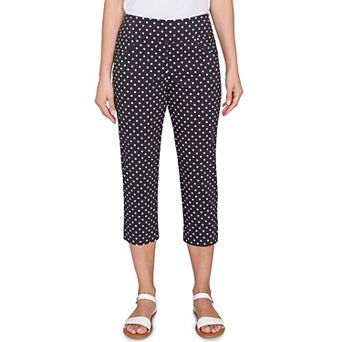 Hearts of Palm Women's In Black & White Polka Dot Print Capri