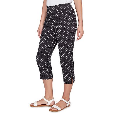 Hearts of Palm Women's In Black & White Polka Dot Print Capri