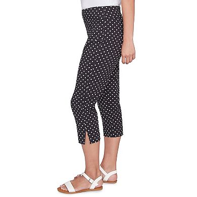 Hearts of Palm Women's In Black & White Polka Dot Print Capri