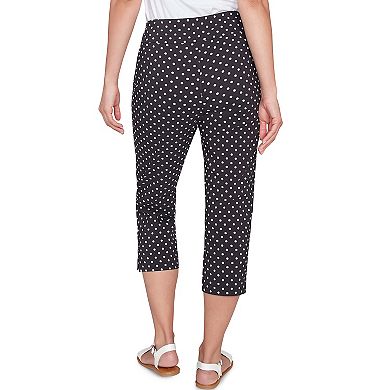 Hearts of Palm Women's In Black & White Polka Dot Print Capri