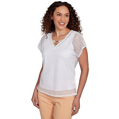 Hearts of Palm Women's Peachy Keen Short Sleeve Textured Top