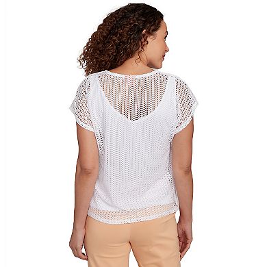 Hearts of Palm Women's Peachy Keen Short Sleeve Textured Top