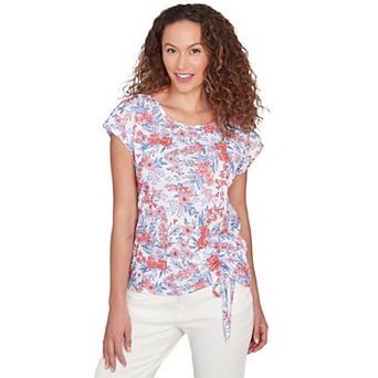 Hearts of Palm Women's Anchors Away Floral Side Tie Top