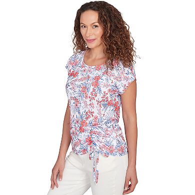 Hearts of Palm Women's Anchors Away Floral Side Tie Top