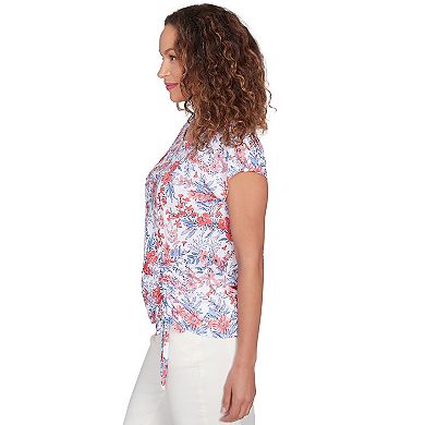 Hearts of Palm Women's Anchors Away Floral Side Tie Top