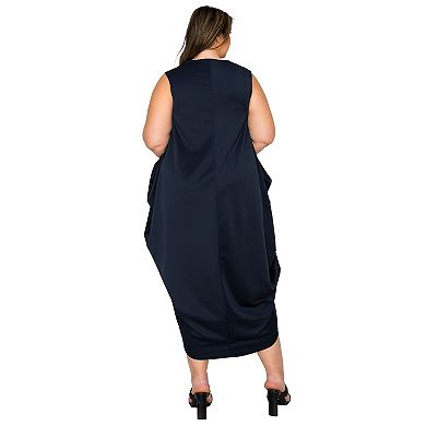 Plus Size Clover Sleeveless Bubble Hem Dress
