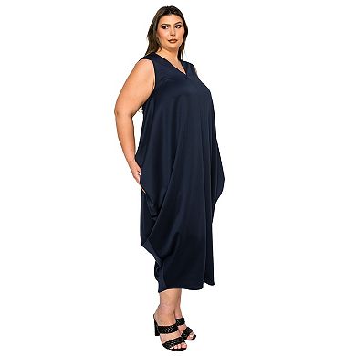 Plus Size Clover Sleeveless Bubble Hem Dress